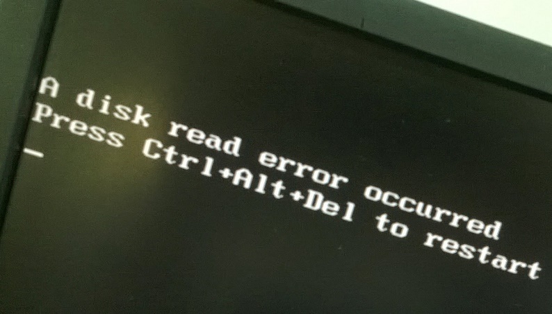 A Disk Read Error Occurred