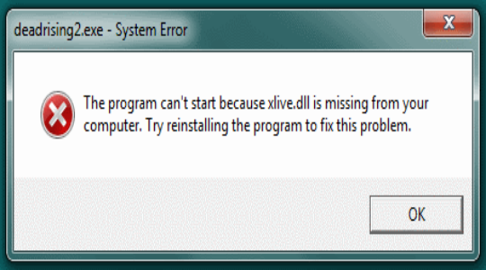 Ошибка не удается продолжить выполнение кода поскольку система не обнаружила xlive dll