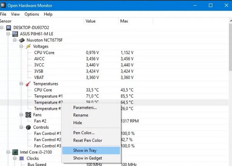 Как посмотреть температуру процессора в Windows 10 фото 1